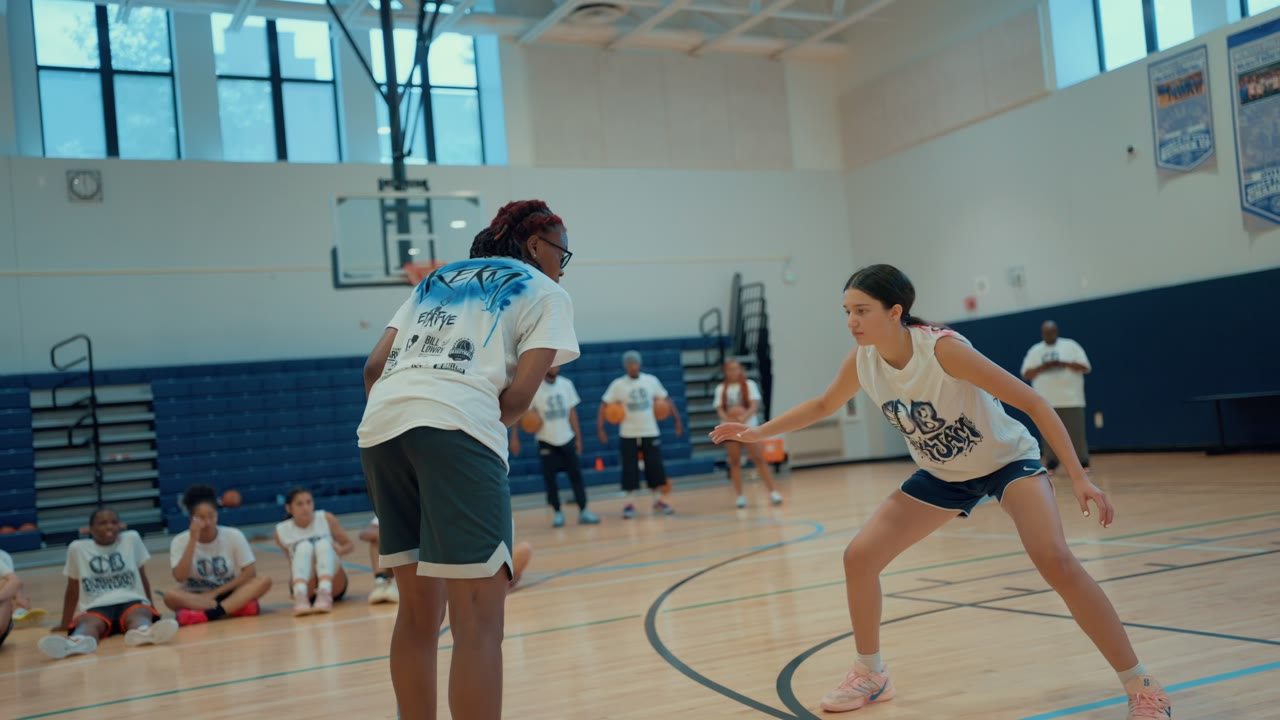 Basketball action from the Operation Basketball Park Jam film